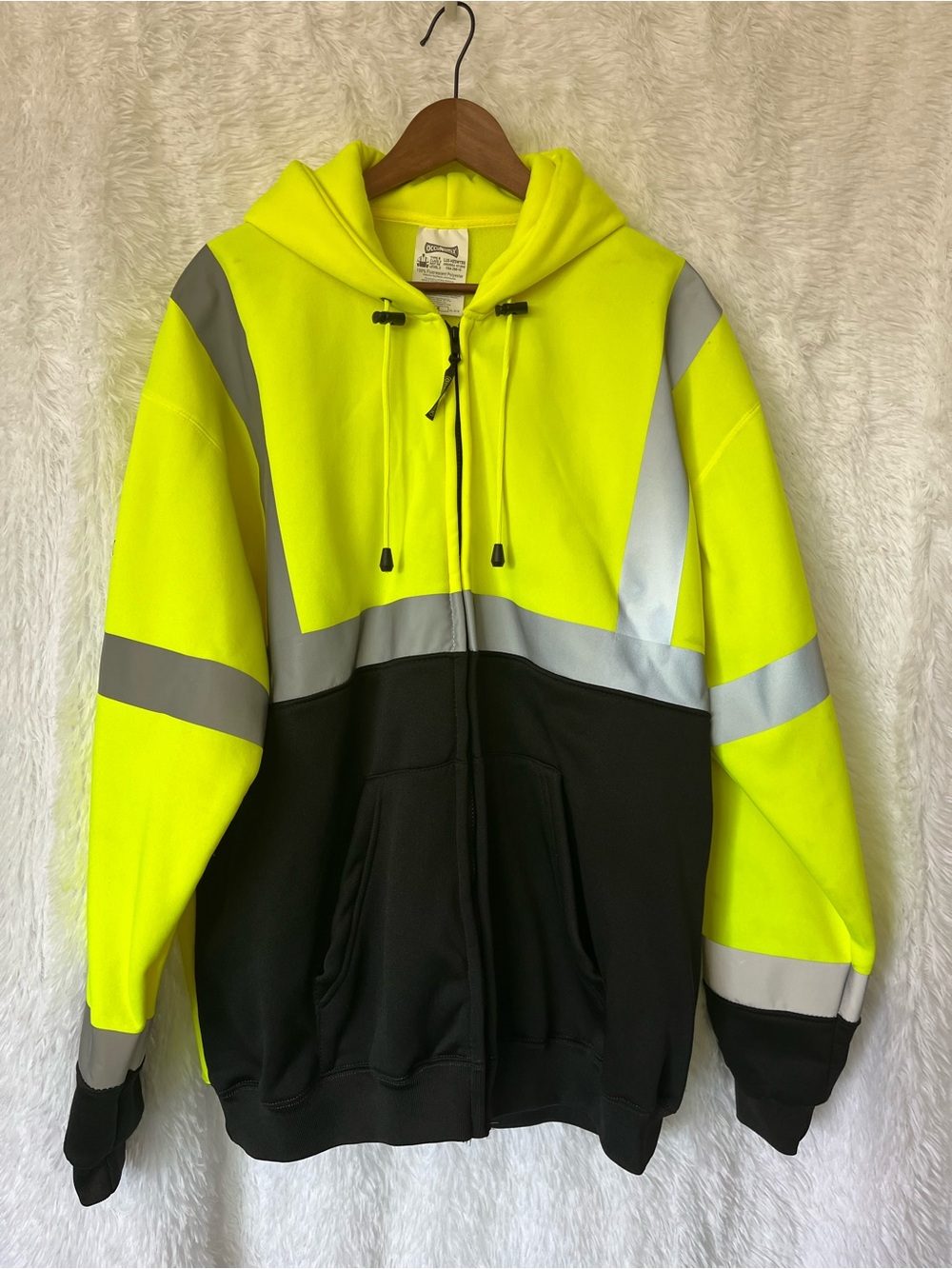 Occunomix High-Visibility Yellow & Black Reflective Zip Hoodie